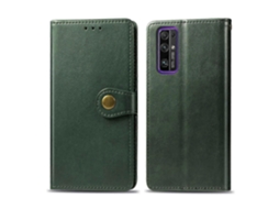 Capa De Celular Retrô Em Couro Liso Com Fivela, Cordão, Porta-retratos, Compartimento Para Cartões, Função Carteira E Suporte Para Huawei Honor 30s.
