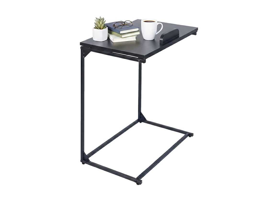 Mesa Lateral Para Laptop Em C Com Tampo Inclinável Antiderrapante
