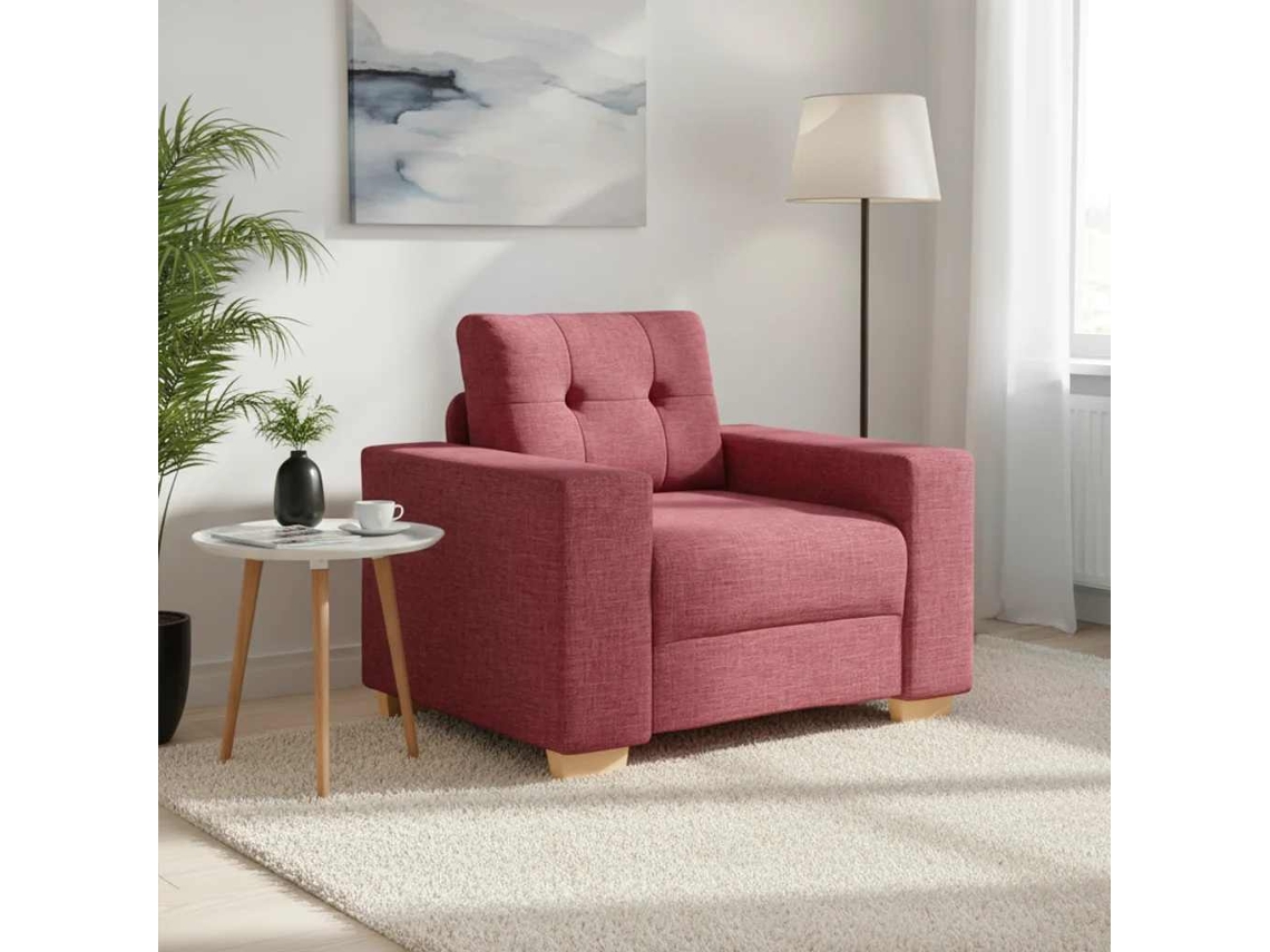 Vidaxl Poltrona, Cor Vinho, 100x78x80 Cm, Em Tecido