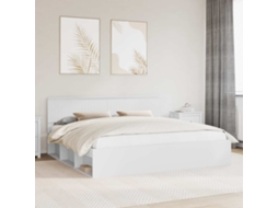 Vidaxl Estrutura Da Cama Com Cabeceira Branco 200 X 200 Cm
