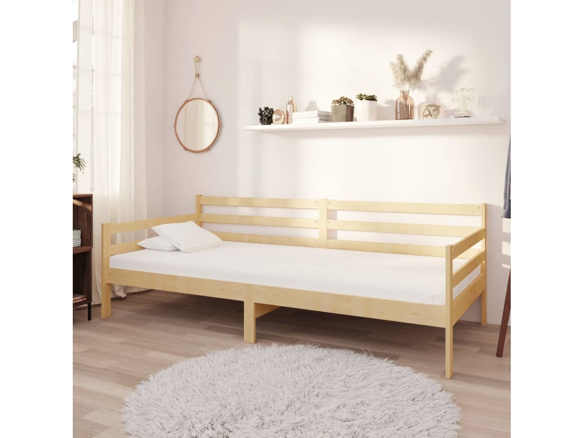 Cama De Solteiro | Camas Para Quarto | Sofá-cama Com Colchão 90x200 Cm Pinho Maciço