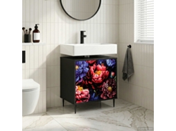 Vidaxl Armário De Banheiro Kiel Carvalho Preto 60 X 40 X 61 Cm