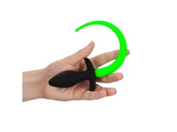 Plug para cola de Cachorro Glow in the Dark - Verde ne�n/Negro