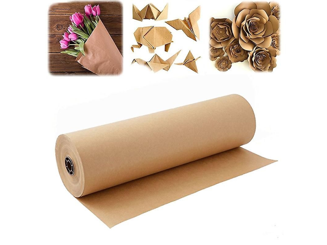 Rolo De Papel Kraft Castanho, 12 Polegadas X 100 Pés, Para Embalagem De Presentes E Envios Postais
