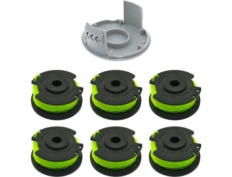 Carretel de Linha de Reposição para Cortador de Escova Ryobi Rac143 Rlt36B33 e Ry36Lt33A-0 6 Carretéis 1 Tampa AQSACOKIYA