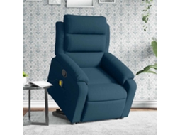 Vidaxl Poltrona Elevatória De Massagens Veludo Azul