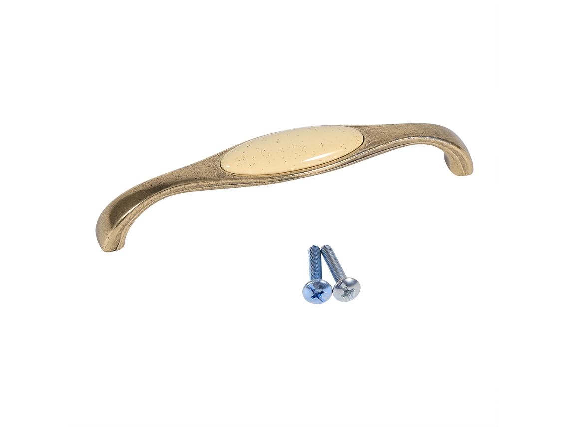 Puxador De Gaveta Laxiscreed Cerâmica Bege, 128mm De Espaçamento Entre Furos, Ideal Para Vários Móveis De Cozinha