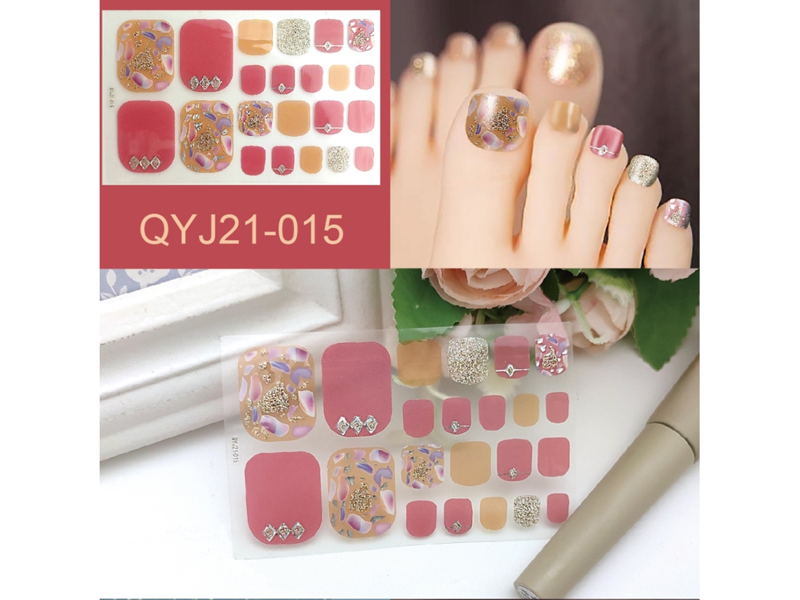 Adesivos De Unhas Para Pé Com Designs Fashion Decorativos Para Mulheres E Meninas - Arte De Unhas Waterproof