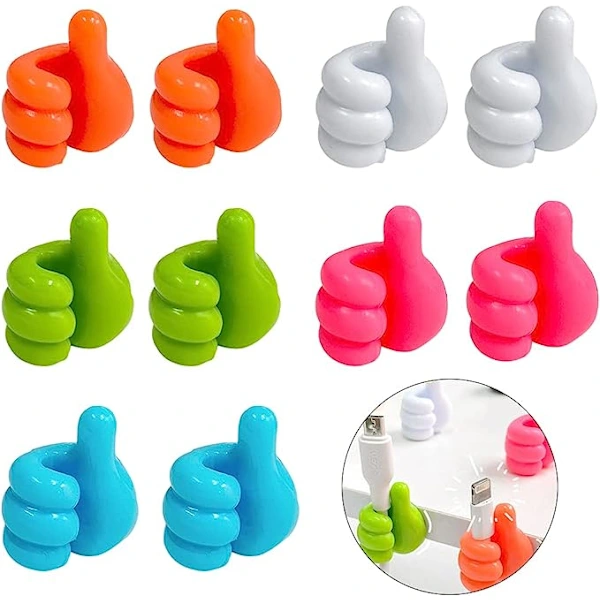 /ea/10 Unidades De Ganchos Parede Criativos Silicone Para Polegar