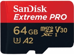 Cartão de Memória SANDISK Micro SDXC Extreme Pro 64 GB