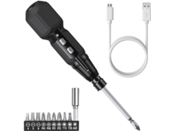 Parafusadeira Elétrica Recarregável Via Usb, Ferramenta Portátil Para Reparos Domésticos Com Luzes Led, Preta. Aquaforge