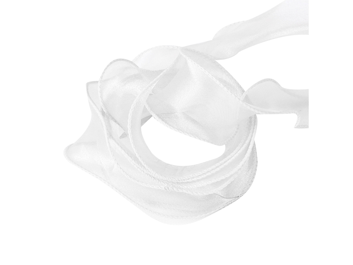 Fita De Seda Borda Mesma Cor Branca 2.2m X 4cm