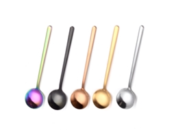 Peças Colher De Café Em Aço Inoxidável Colorido 13cm