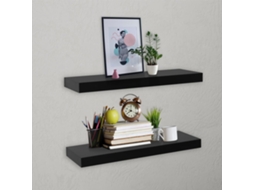 Vidaxl Prateleiras De Parede Suspensas 2 Pcs 40x20x3,8 Cm Preto