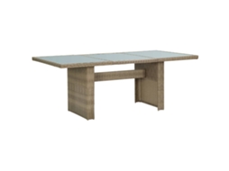 Vidaxl Mesa De Jantar Jardim 200x100x74 Cm Vidro E Vime Pe Castanho
