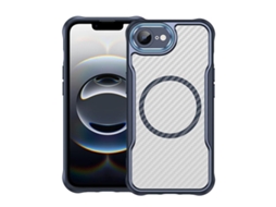 Capa Transparente Para Iphone 17e - Textura De Fibra De Carbono - Magsafe