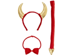 Adereço WIDMANN Devil Kit: Chifres, Cauda E Gravata Borboleta