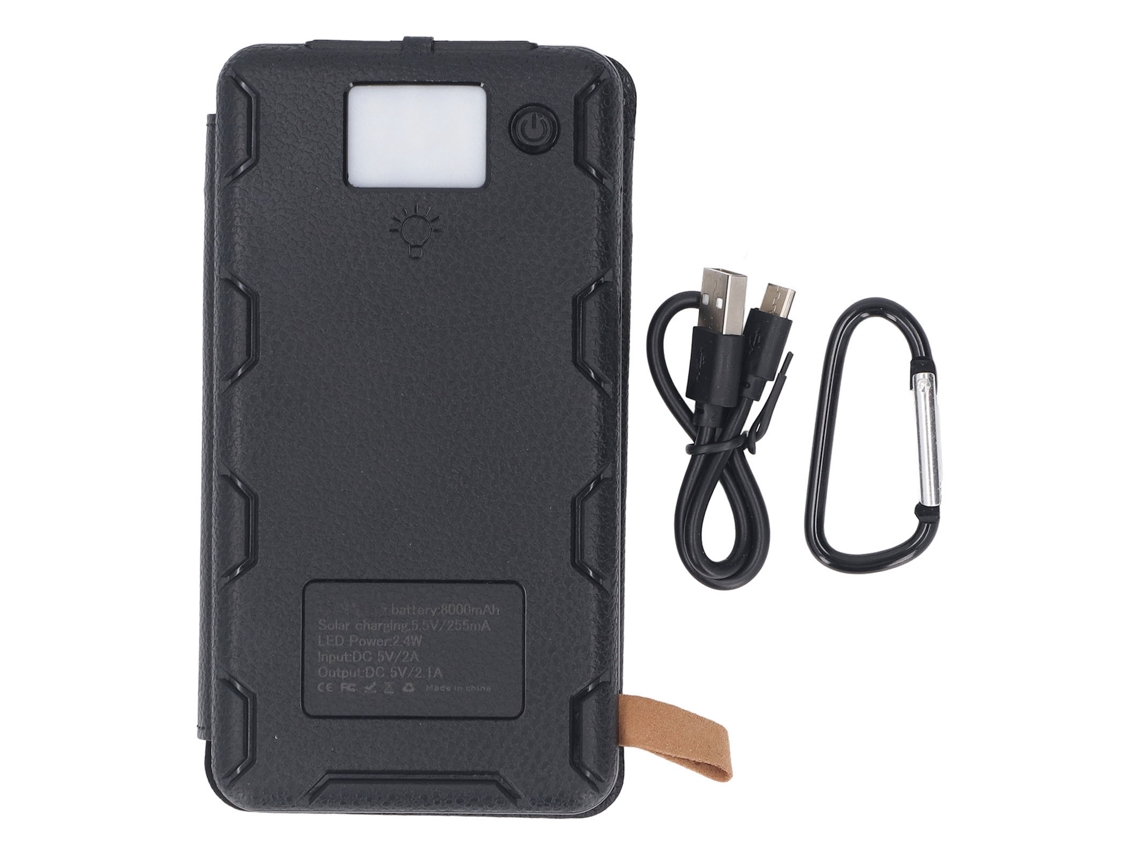 Carregador Solar 8000mah Com 4 Painéis Dobráveis Usb C/a