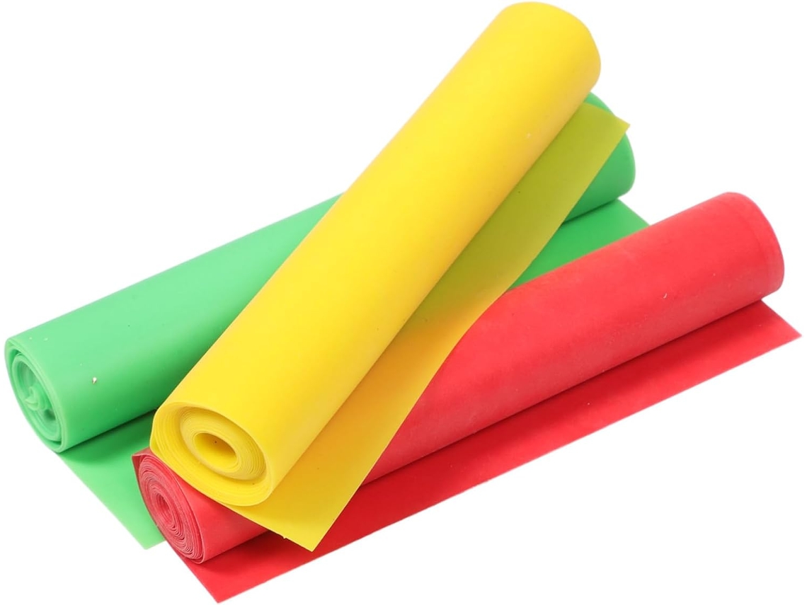 Conjunto De 3-faixas Elásticas Resistência Em Cores Vibrantes, Alta Para Exercícios Yoga, Alongamento