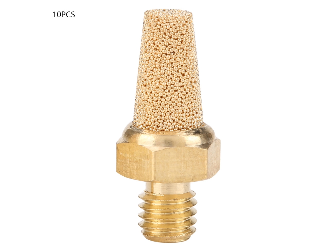 Silenciador Pneumático De Latão Com Fio Macho Filtro Redutor De Ruído Exaustão M5 (10pcs)