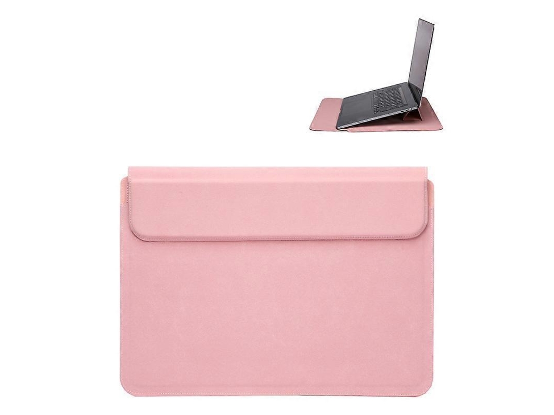 Capa Em Couro De Microfibra Para Portátil De 13,3 Polegadas, Rosa Elysve