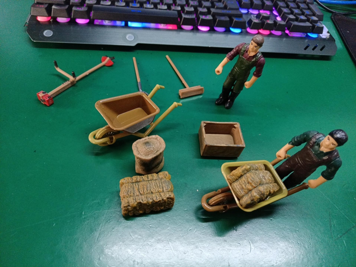 Mali conjunto de Acessórios de Fazenda com Bonecos Miniatura e Ferramentas Educativas