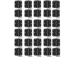 Dobradiças De Janela Redondas Pretas Foscas Para Porta, Raio De 3, 5 Polegadas 8-interno, 3 Dobradiças De Ferro Plano 1