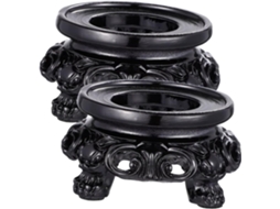 Suporte Para Exibição De Bolas Cristal Ocas Osaladi, Base Decorativa Em Resina Preta Tamanho 3, Pedestal Para Orbes E
