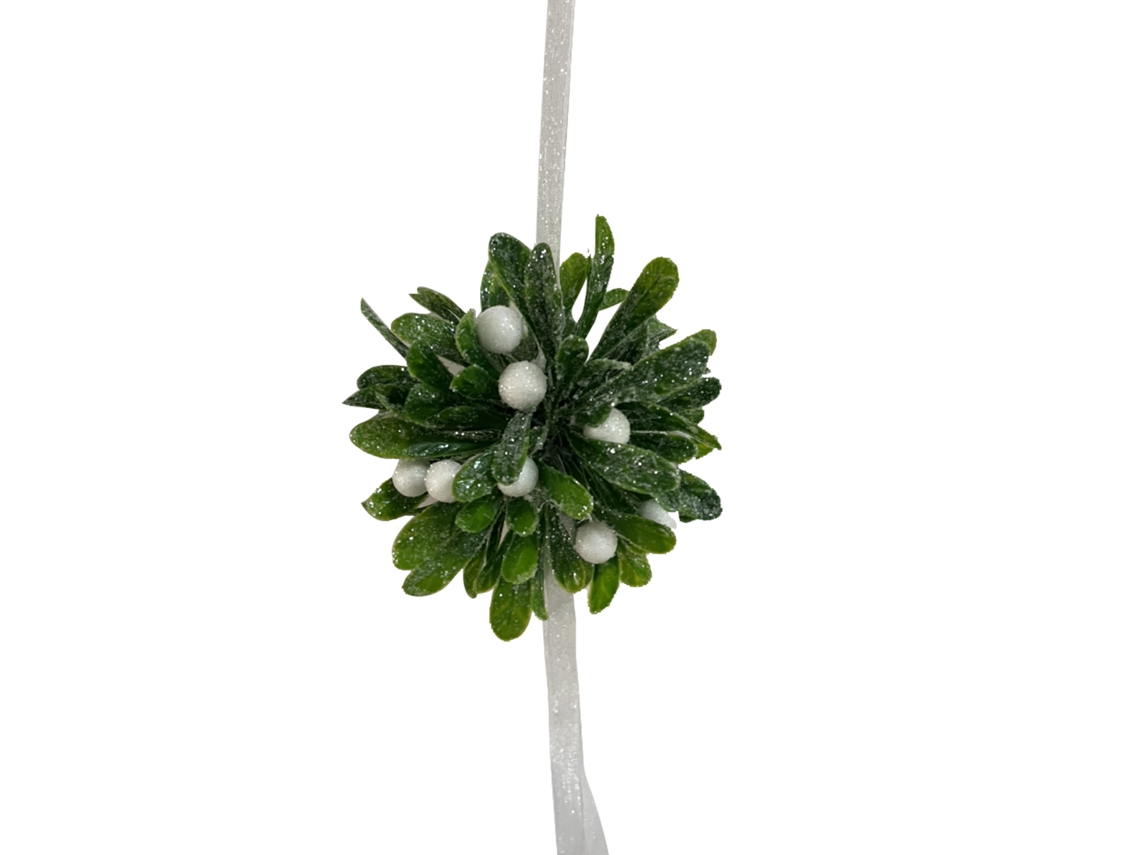 Laxiscreed Bola De Natal Decorativa Com Mistletoe Branco Para Decoração Festiva E Parede