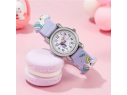 Novo Relógio Infantil com Estampa de Unicórnio, Quartzo, Pulseira Plástico Colorida, Pulso Rosa para Meninos e Meninas, 2025 GOKOCO