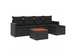 Garden Sofa Set, Garden Sofa Sets Vidaxl Preto Rattan / Vime (n/a)
