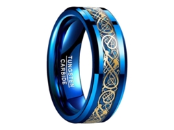 2026 anel de Carbeto de Tungstênio Azul Dragão Celta Fibra de Carbono Casamento 8mm