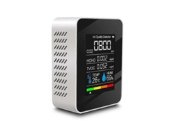 Medidor De Qualidade Do Ar 5 Em 1, Detector De Temperatura E Umidade Com Tela Lcd, Sensor De Qualidade Do Ar Interno, Branco Slowmoose