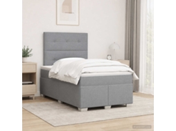 Vidaxl Cama Box Spring Com Colchão Cinzento-claro 120 X 200 Cm Tecido