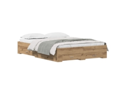 Estrutura da Cama com Gaveta em Carvalho Artesanal 140x190 cm MAISON EXCLUSIVE