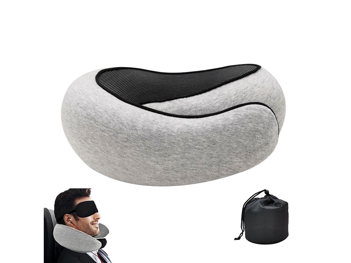 Lurelia Almofada Viagem, Espuma Viscoelástica, Formato U, Apoio Pescoço, Dobrável, Capa Lavável