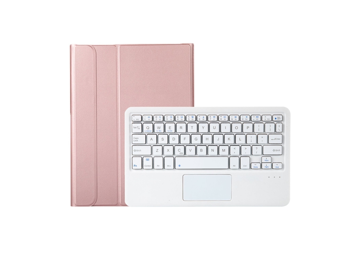 Lurelia Capa Com Teclado Bluetooth Para Lenovo Tab M10 X505f Com Touchpad, Layout Pt, Ouro Rosa E Branco