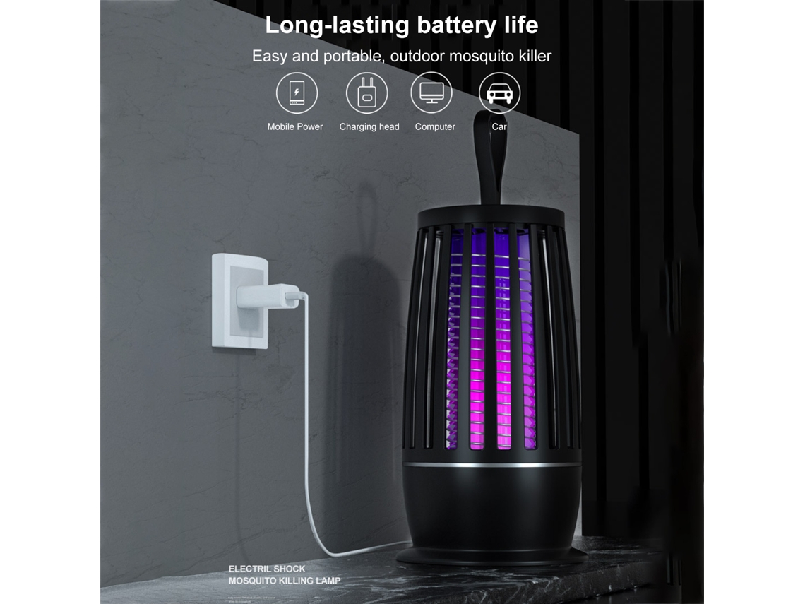 2026 lâmpada Mosquiticida Elétrica Usb Recarregável 2 em 1 Luz Uv Inseticida Repelente Luz Noturna Silenciosa para Camping Casa Interior Exterior