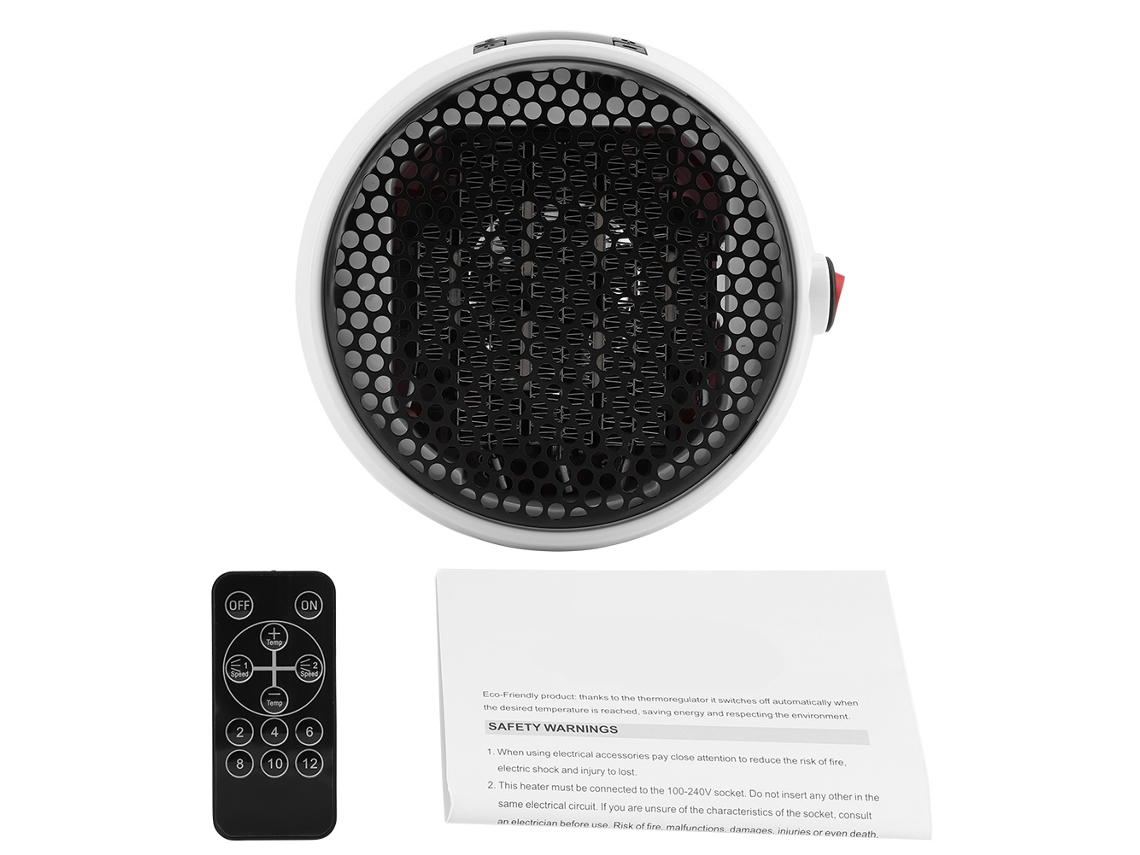Aquecedor Mini Laxiscreed Com Controle Remoto, Perfeito Para Espaços Pequenos, Compatível Com Várias Voltagens