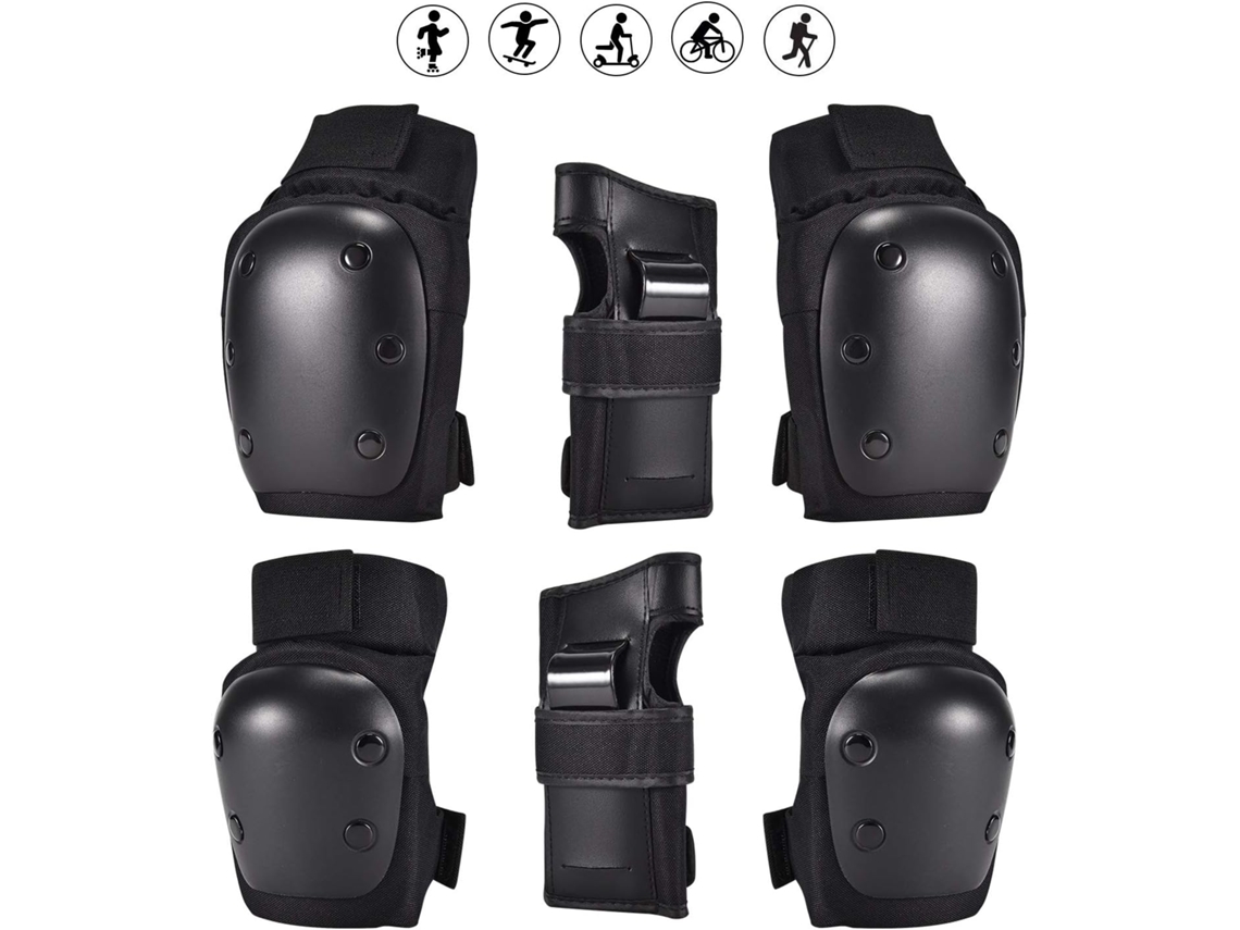 Conjunto Proteção Patins Inline Joelheiras Cotoveleiras Crianças Adultos