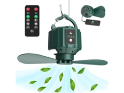Ventilador De Camping Com Carregamento Usb, Ventilador De Camping Portátil Recarregável (com Controle Remoto), Temporizador, Gancho