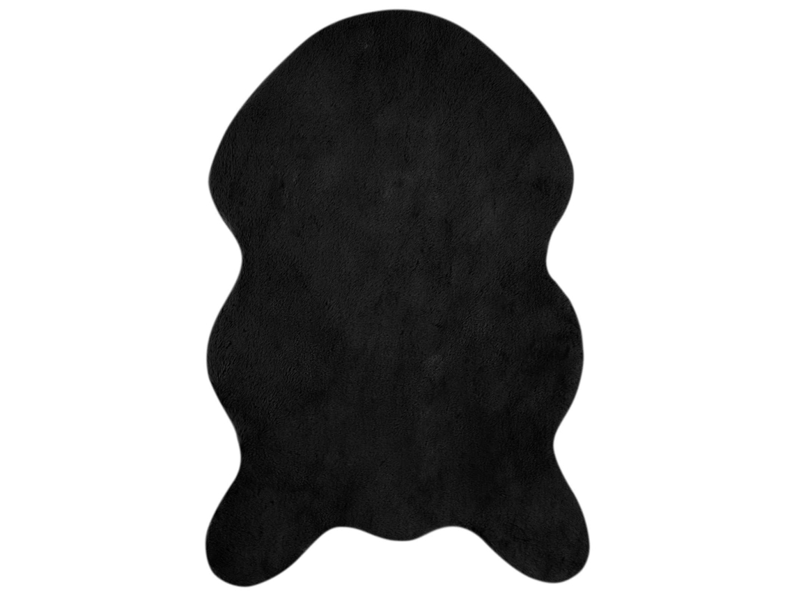 Conjunto 1 Tapete Macio Vidaxl Preto Poliéster (80 X 120 Cm)