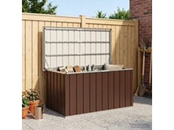 Vidaxl Caixa De Armazenamento Para Jardim Marrom 129x67x65 Cm