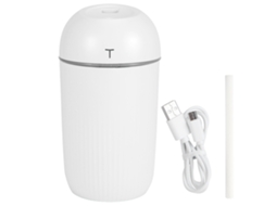 Umidificador Mini 420ml USB Portátil Branco com Luz Atmosférica e Modos de Pulverização