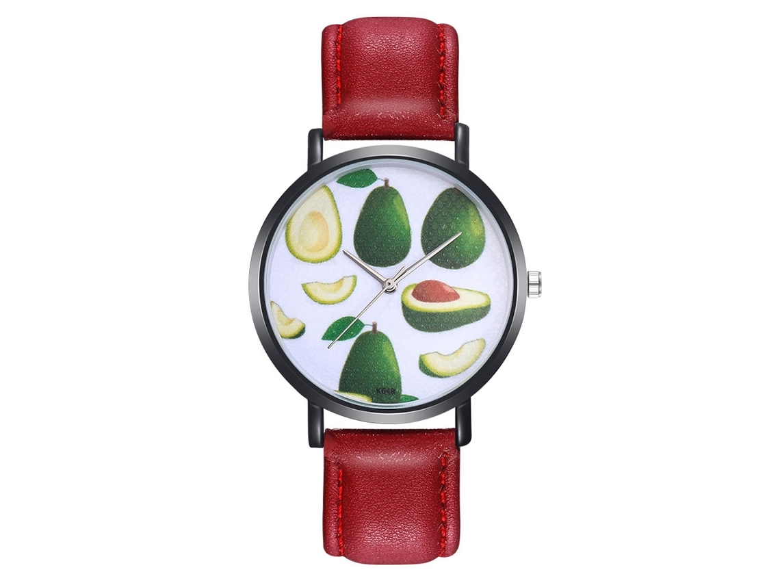 Relógio de Pulso Feminino de Quartzo com Pulseira de Couro Pu Estilo Simples Azul