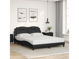 Vidaxl Estrutura de Cama Viana Sem Colchão 160x200 Cm Couro Artificial Preto