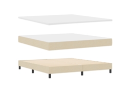 Conjunto 1 Cama Box Vidaxl Creme Tecido (180 X 200 Cm)