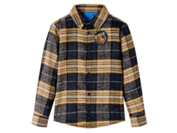 Camisa De Xadrez Para Criança Amarelo E Preto 116