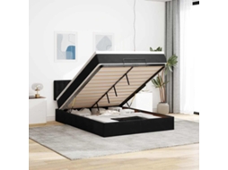 Vidaxl Estrutura De Cama Otomana Com Colchão 140x200 Cm Veludo Preto