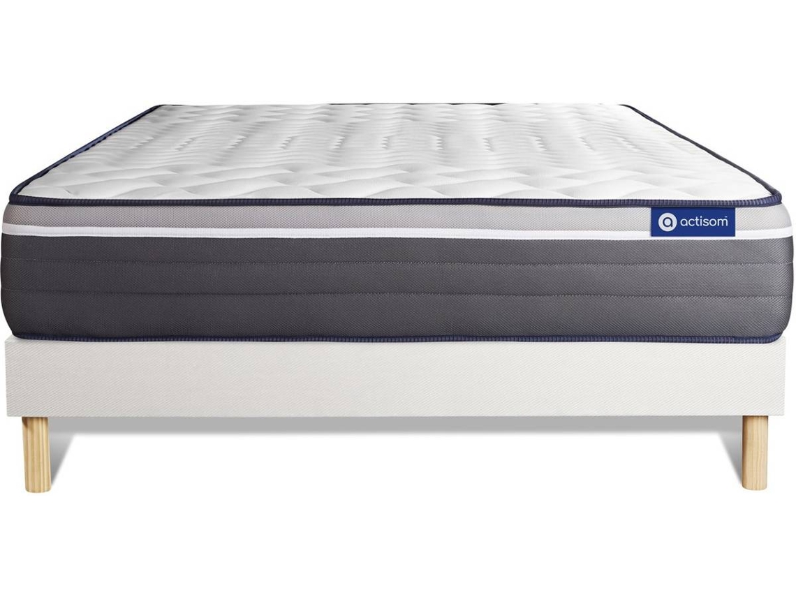 Conjunto de Estrado Branco + Colchão ACTISOM Actimemo Plus (140x210 cm - Espuma Viscoelástica)